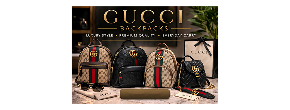 GUCCI Different Material Backpack Display