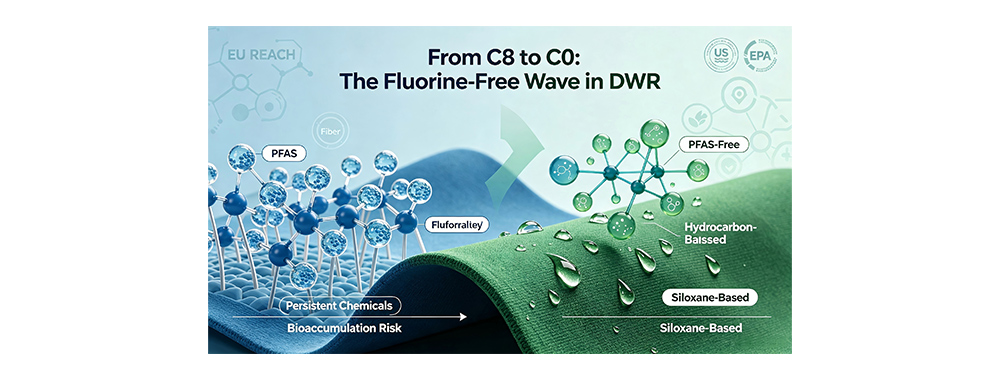  Non fluorinated transition of DWR coating from C8 to C0
